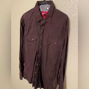 Rodeo brand red and black men’s XL pearl snap
